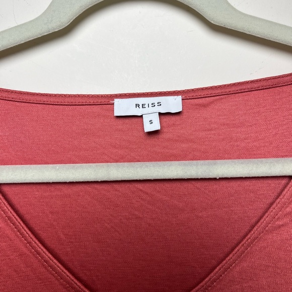 Reiss Fitted Nadea Salmon Long Sleeve Blouse - Picture 3 of 7